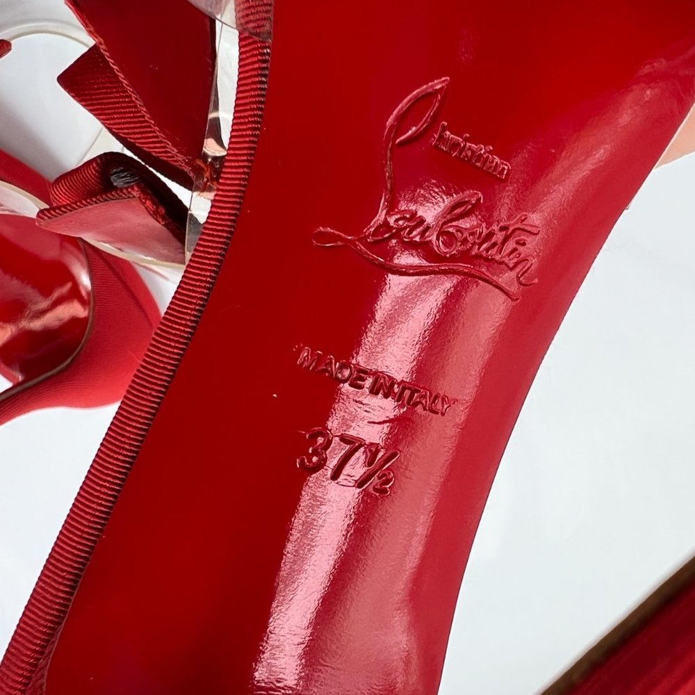Christian Louboutin Red Heels with Clear Straps - Picture 6 of 6